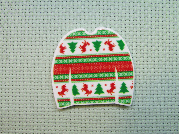 First view of the Christmas Sweater Needle Minder