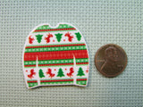 Second view of the Christmas Sweater Needle Minder