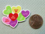 Second view of the Conversation Hearts Needle Minder