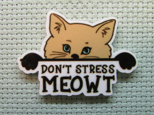 First view of the Don't Stress Meowt Cute Cat Needle Minder