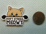 Second view of the Don't Stress Meowt Cute Cat Needle Minder
