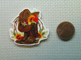 Second view of the Sunflower Western Themed Needle Minder