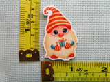 Third view of the Cute Candy Cane Gift Giving Gnome Needle Minder