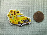 Second view of the Very Yellow Sunflower Truck Needle Minder