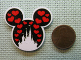 Second view of the Mouse Head Filled with Love for the Castle we all Adore Needle Minder