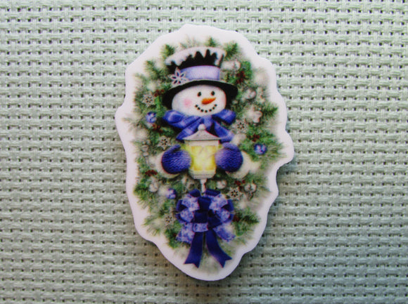 First view of the Adorable Blue Snowman Needle Minder