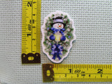 Third view of the Adorable Blue Snowman Needle Minder