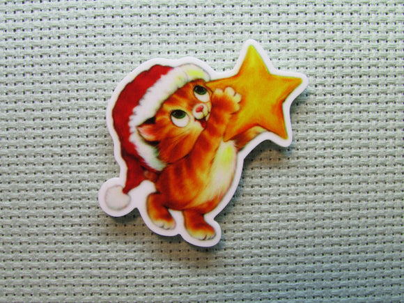 First view of the Christmas Kitty with a Star Needle Minder