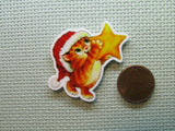 Second view of the Christmas Kitty with a Star Needle Minder