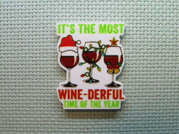First view of the It's the Most Wine-derful Time of the Year Needle Minder