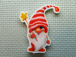 First view of the Christmas Candy Cane Star Gnome Needle Minder