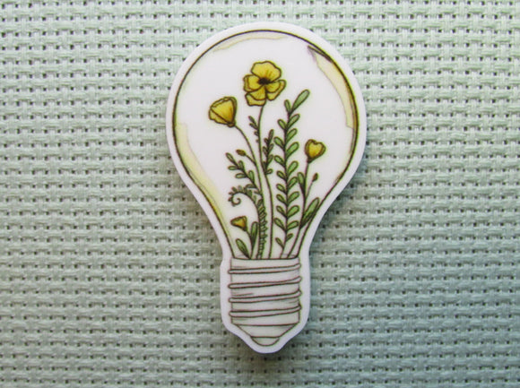 First view of the Yellow Flowers in a Lightbulb Needle Minder