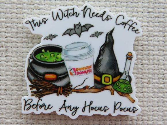 First view of This Witch Needs Coffee Before Any Hocus Pocus Needle Minder.