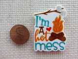 Second view of I'm A Hot Mess Campfire Needle Minder.