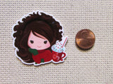Second view of the Christmas Girl Needle Minder