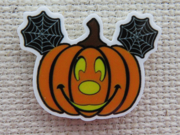 First view of Jack O Lantern with Spider Wed Mickey Ears Needle Minder.