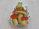 First view of  Frog Siting on Toadstools Needle Minder.
