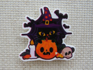 First view of Black Cat Halloween Needle Minder.