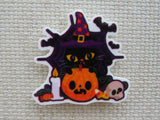 First view of Black Cat Halloween Needle Minder.