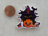 Second view of Black Cat Halloween Needle Minder.