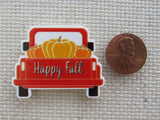 Second view of Happy Fall Pumpkin Truck Needle Minder.