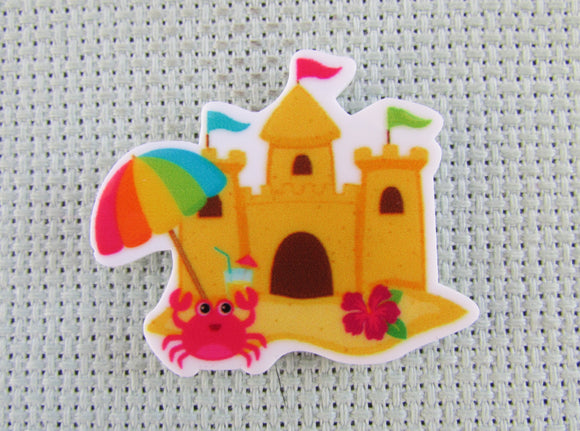 First view of the Sand Castle with a Cute Crab Needle Minder