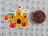 Second view of the Sand Castle with a Cute Crab Needle Minder