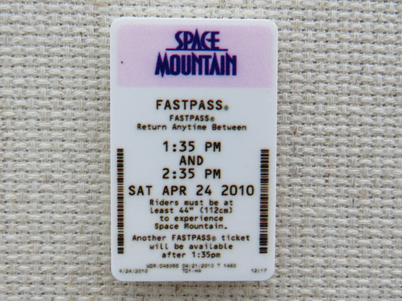 First view of Space Mountain Fast Pass Needle Minder.