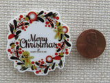 Second view of Merry Christmas and A Happy New Year Wreath Needle Minder.