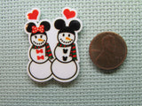 Second view of the A Pair of Tourist Snowmen Needle Minder