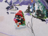 Third view of the Christmas Penguin Needle Minder
