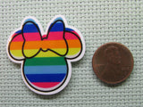 Second view of the Rainbow Minnie Head Needle Minder