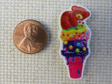 Second view of Brown Bear on an Ice Cream Cone Needle Minder.