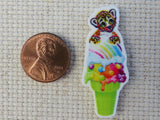 Second view of Baby Jaguar on an Ice Cream Cone Needle Minder.