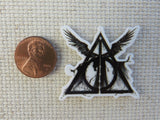 Second view of Deathly Hallows Emblem Needle Minder.