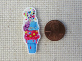 Second view of Dalmatian Puppy Sitting on Top of an Ice Cream Cone Needle Minder.