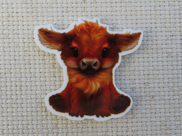 First view of Highland Cow Calf Needle Minder.