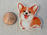 Second view of Cute Corgi Happy to See You Needle Minder.