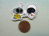 Second view of the Wall-E and Eve Needle Minder