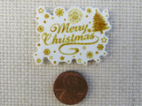 Second view of Golden Merry Christmas  Needle Minder.