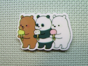 First view of the Three Bears Eating Ice Cream Needle Minder