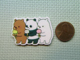 Second view of the Three Bears Eating Ice Cream Needle Minder