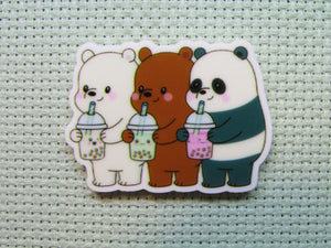 First view of the Three Bears Drinking Boba Needle Minder