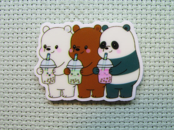 First view of the Three Bears Drinking Boba Needle Minder