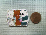 Second view of the Three Bears Drinking Boba Needle Minder