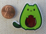 Second view of Avocado Cat Needle Minder.