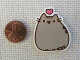 Second view of Cartoon Cat with a Heart Needle Minder.