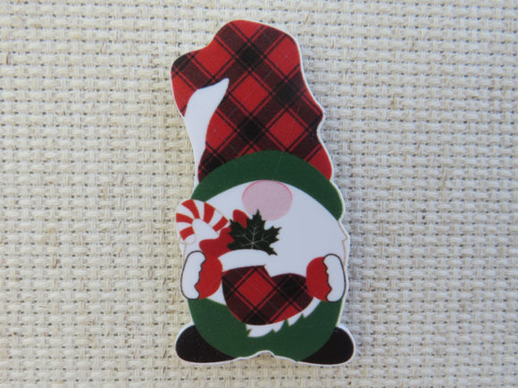 First view of Christmas Gnome Holding a Stocking Needle Minder.