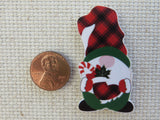 Second view of Christmas Gnome Holding a Stocking Needle Minder.