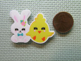 Second view of the Easter Bunny and Chick Needle Minder
